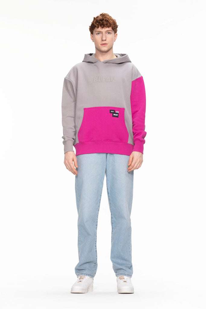 Hoodie 410 gsm - grau/pink