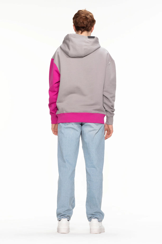 Hoodie 410 gsm - grau/pink