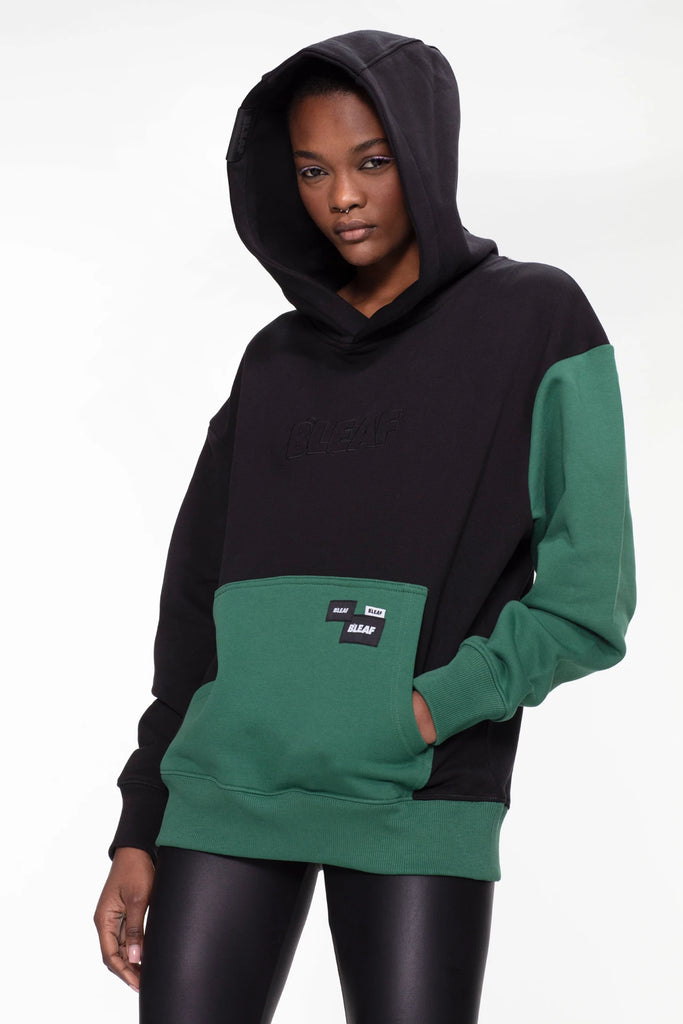 Hoodie 410 gsm - schwarz/grün