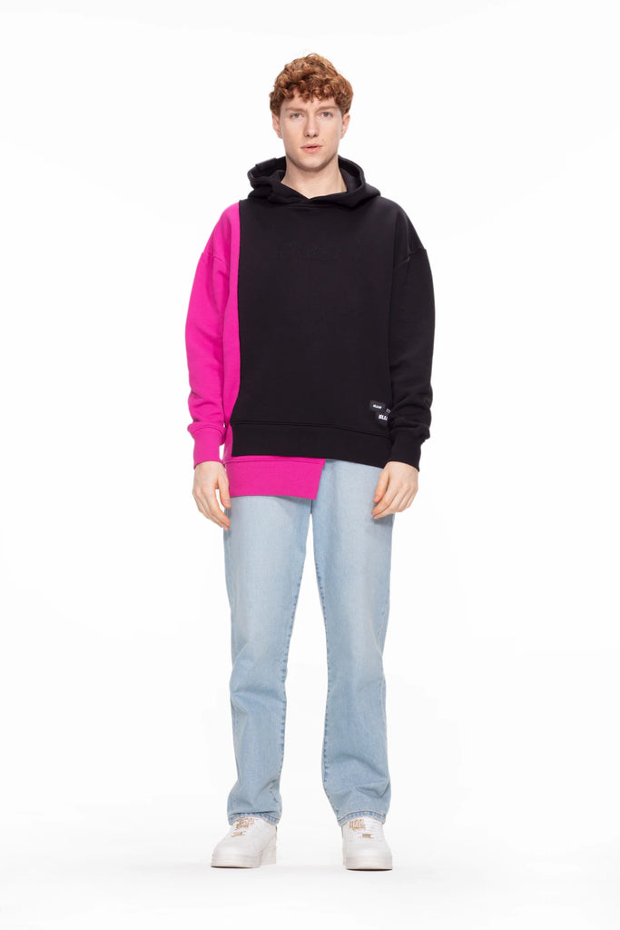 Kapüşonlu Sweatshirt 410 GSM - Siyah/Pembe