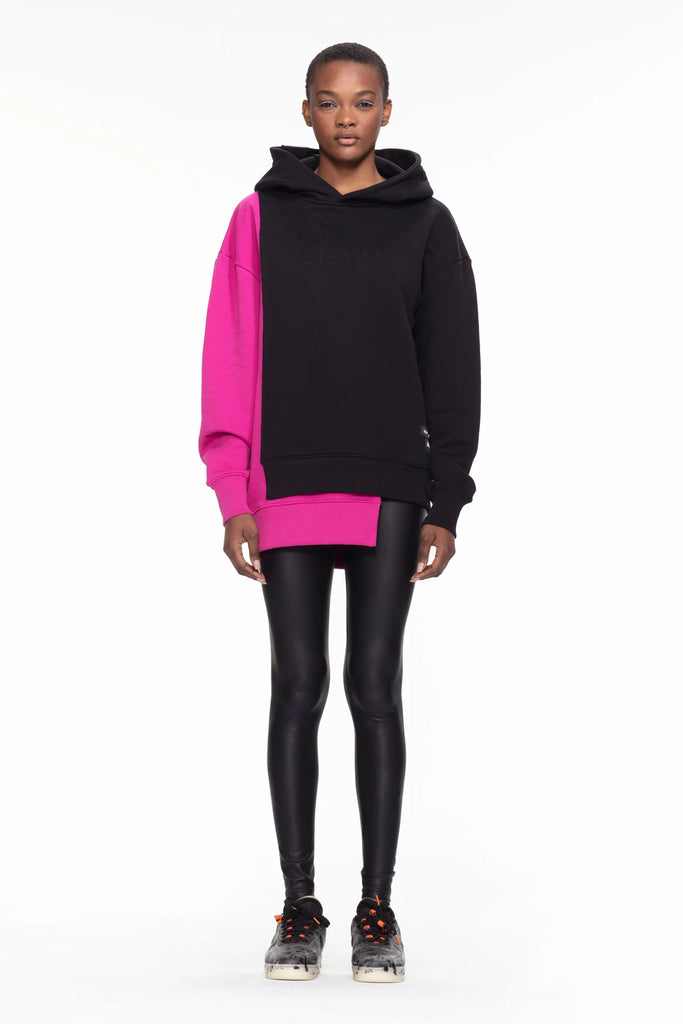 Hoodie 410 gsm - schwarz/pink