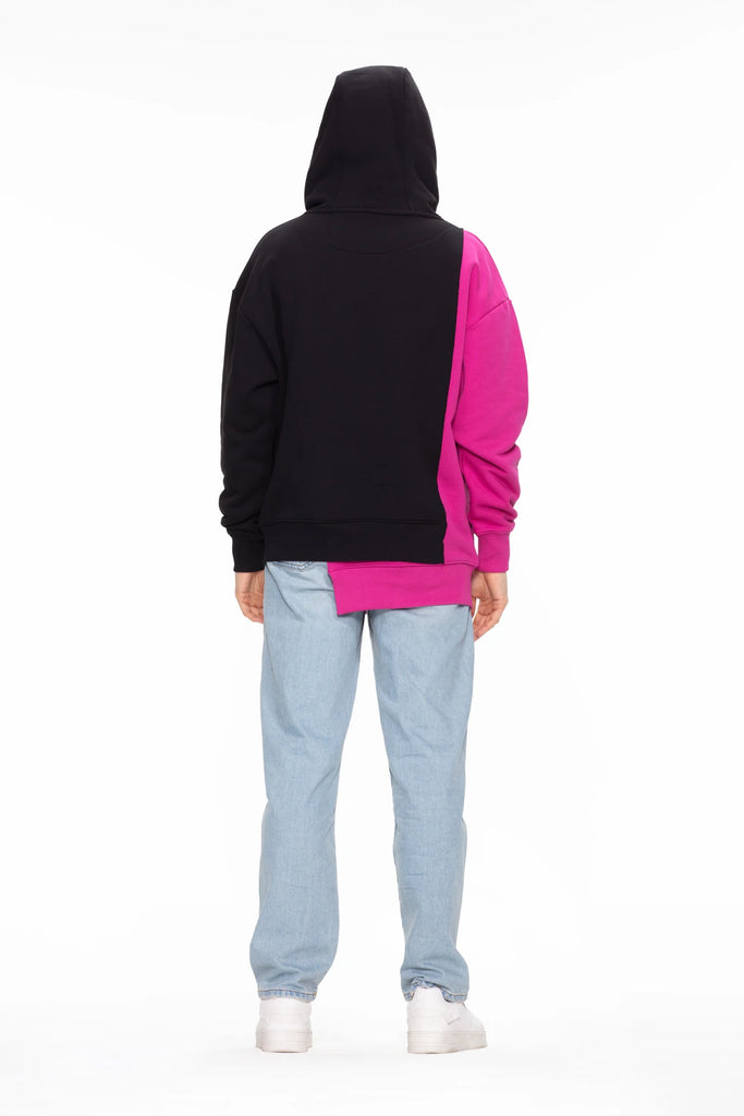 Hoodie 410 gsm - schwarz/pink