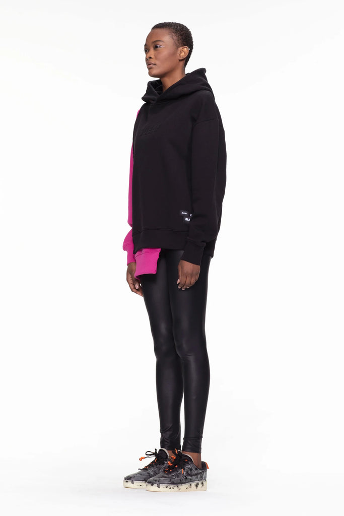 Hoodie 410 gsm - schwarz/pink