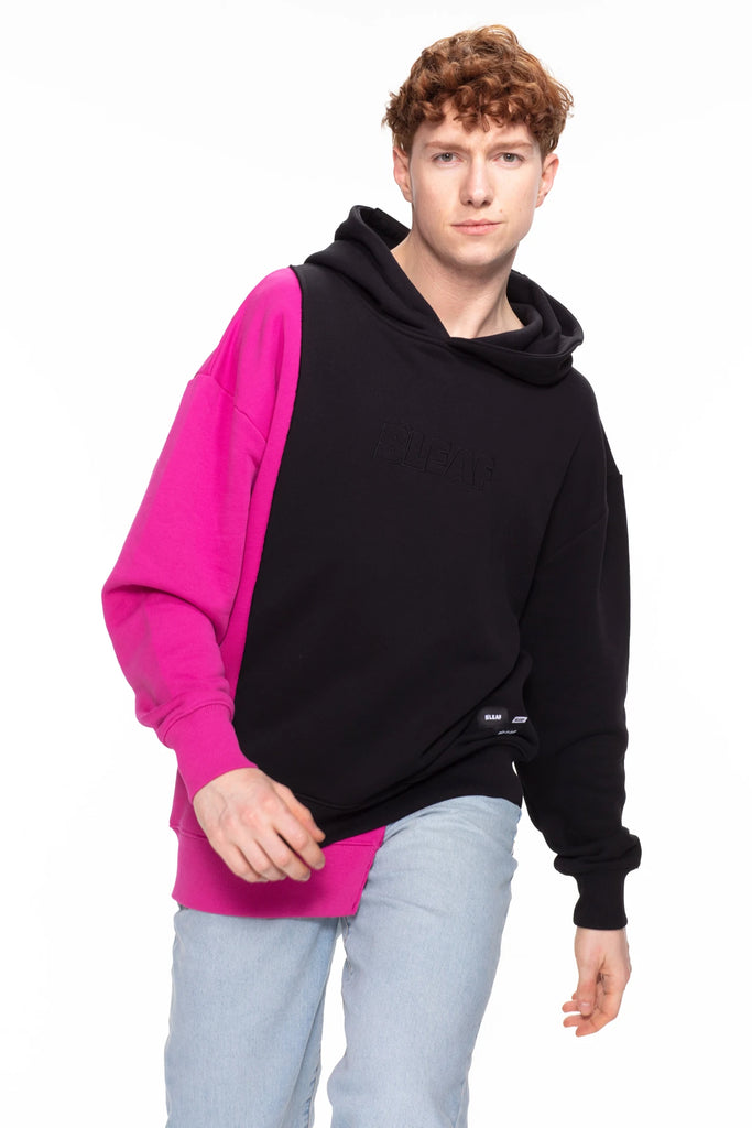 Kapüşonlu Sweatshirt 410 GSM - Siyah/Pembe