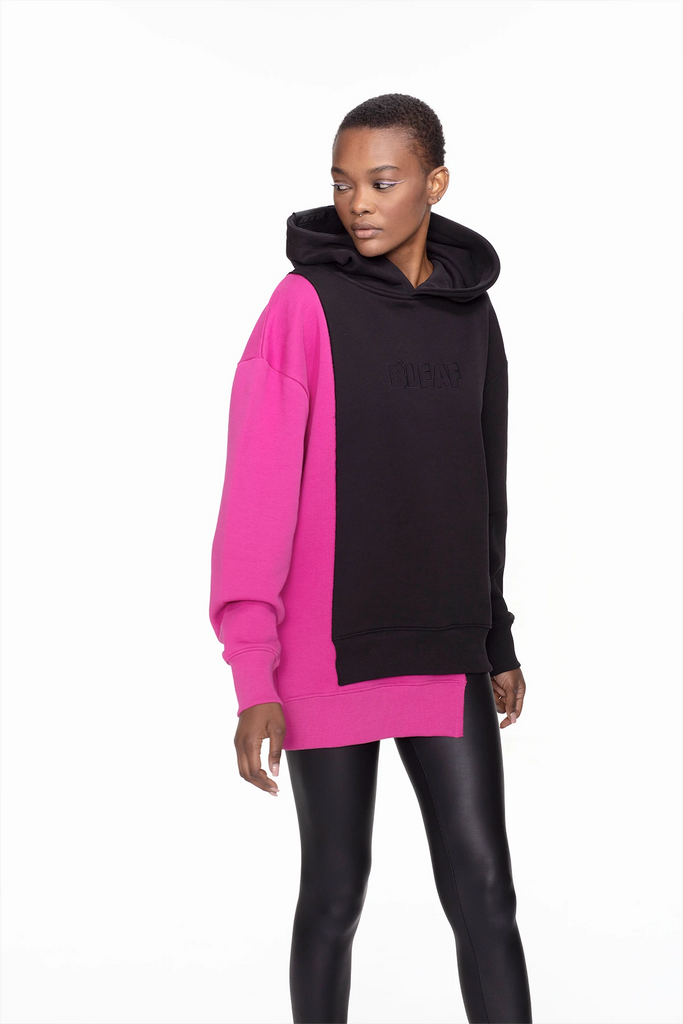 Hoodie 410 gsm - schwarz/pink